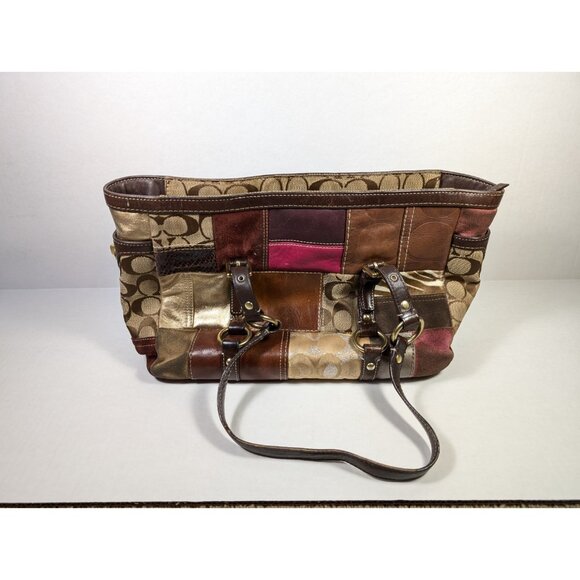 Coach Legacy Limited Edition Holiday Patchwork Leather Tote Bag Purse - Picture 3 of 16